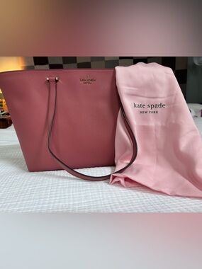 kate spade Rose Pink Saffiano Tote with Dust Bag
